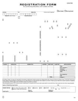 Continuing Education Registration Form