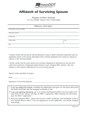 Affidavit of Surviving Spouse
