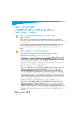 Highmark Blue Cross Blue Shield Health Insurance Application