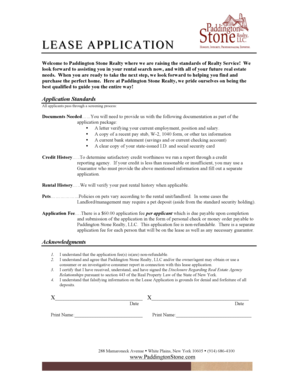 New York Lease Application Form