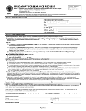 Mandatory Forbearance Request Form
