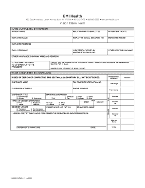Educators Mutual Vision Claim Form