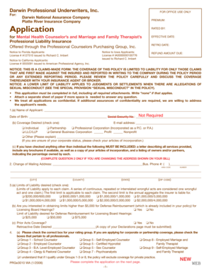 Professional Liability Insurance Application