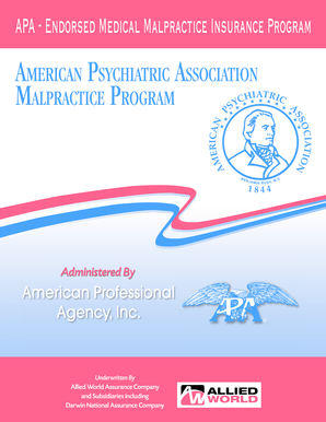 Psychiatrists' Professional and Business Liability Insurance Application