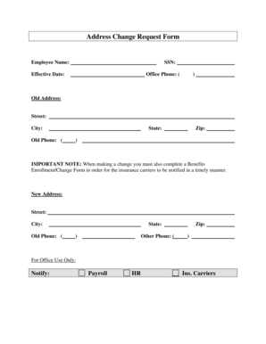 Employee Address Change Request Form