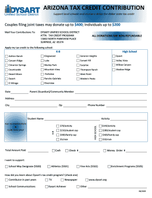 Arizona Tax Credit Contribution Form