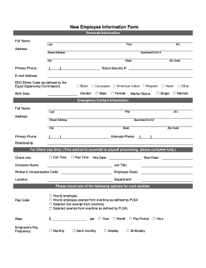 New Employee Information Form