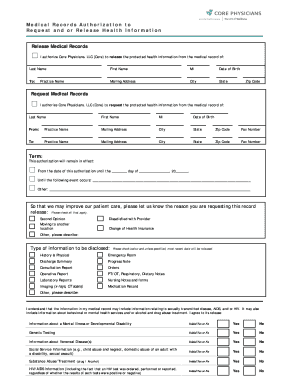 Medical Records Authorization Form