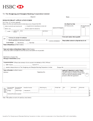 Demand Draft Application Form