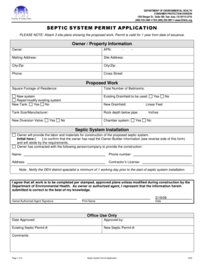 California Septic System Permit Application