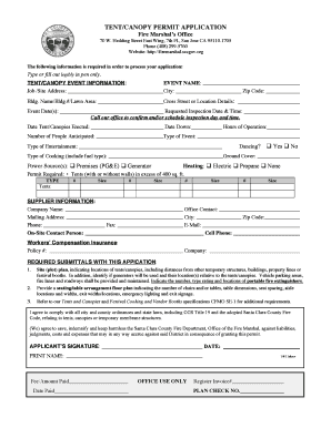 Tent/Canopy Permit Application