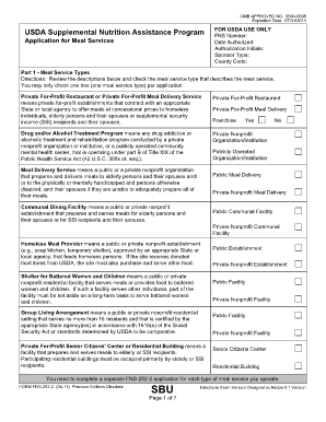 USDA Supplemental Nutrition Assistance Program Application