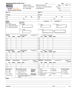 Spectrum Series Order Form