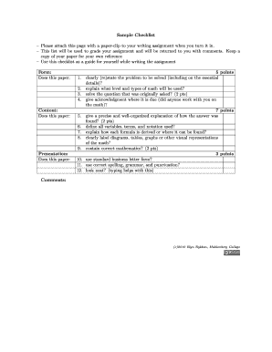 Printable winterization notice - Sample Checklist Form: 5 points Content: 7 points ...