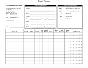 Tissue Form - Litchfield Analytical Services