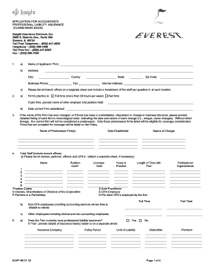 Accountants Professional Liability Insurance Application