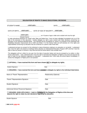 Delegation of Rights to Make Educational Decisions