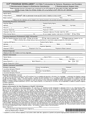 VIP3 Program Enrollment Form for Vivitrol