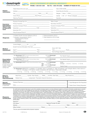 Adult Statement of Medical Necessity