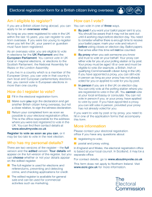 UK Overseas Voter Registration Form