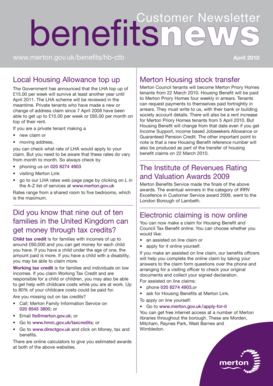Merton Housing Benefit Change of Circumstances Form