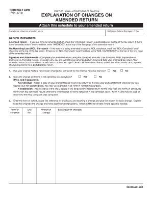Hawaii Amended Return Explanation