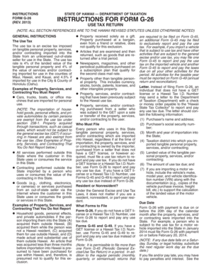 Hawaii Use Tax Return Form G-26