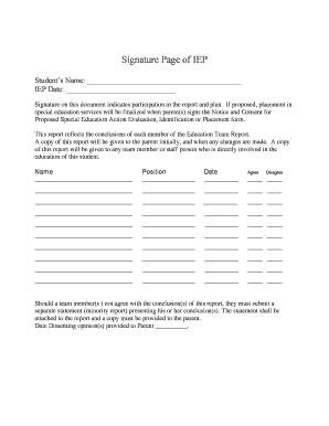 IEP Signature Page