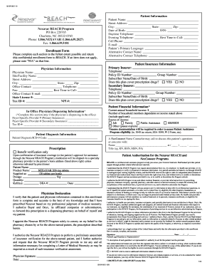Nexavar REACH Program Enrollment Form