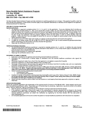 Novo Nordisk Patient Assistance Program Application