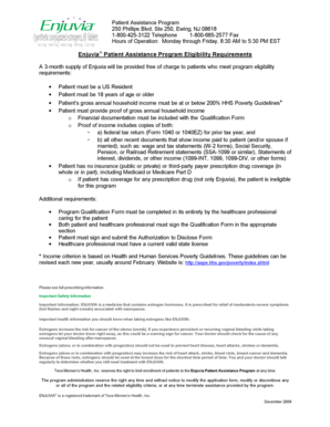 Enjuvia Patient Assistance Program Form