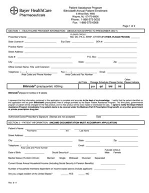 Biltricide Patient Assistance Program Enrollment Form