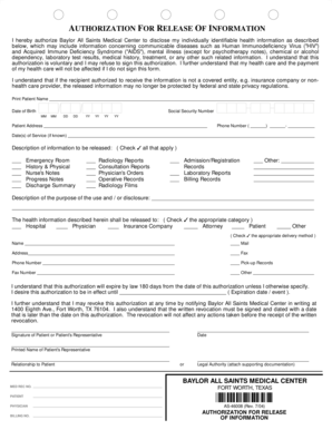 Authorization for Release of Information