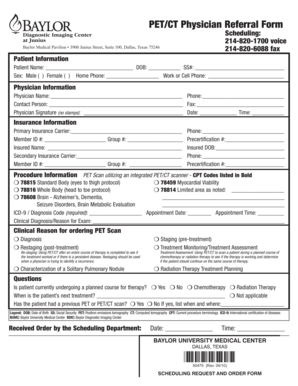 PET/CT Physician Referral Form
