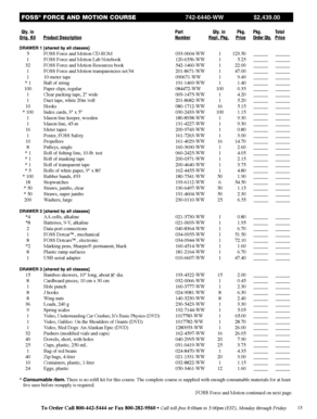 FOSS Force and Motion Course Order Form