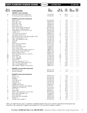 FOSS® Planetary Science Course Order Form