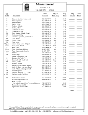 Science Education Order Form