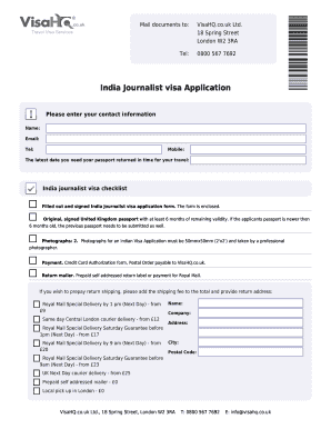 India Journalist Visa Application