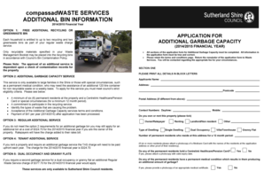 Sutherland Shire Additional Garbage Capacity Application