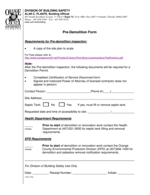 Florida Pre-Demolition Form