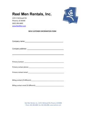 New Customer Information Form