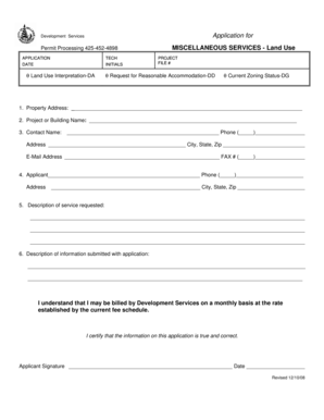 Land Use Application Form