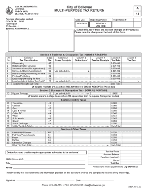 City of Bellevue Multi-Purpose Tax Return