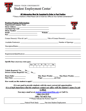 Position Posting Form