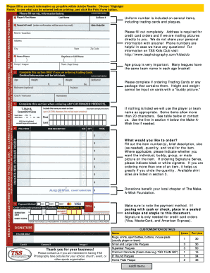 Picture Day Order Form