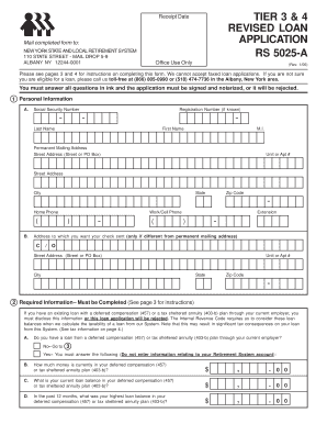 New York State Retirement System Loan Application