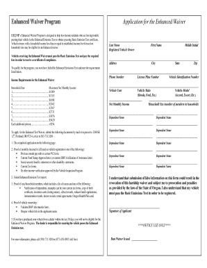 Enhanced Waiver Program Application