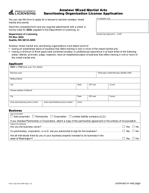 Customs form mexico - Amateur Mixed Martial Arts Sanctioning Organization License Application. declaration of value - dol wa