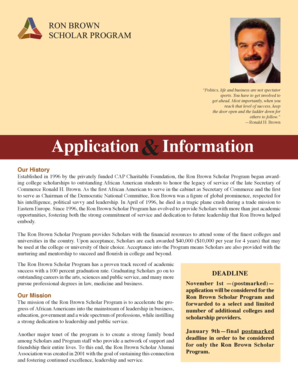 Ron Brown Scholar Program Application