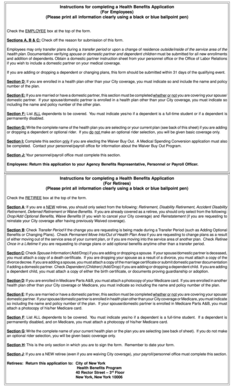 City of New York Health Benefits Application